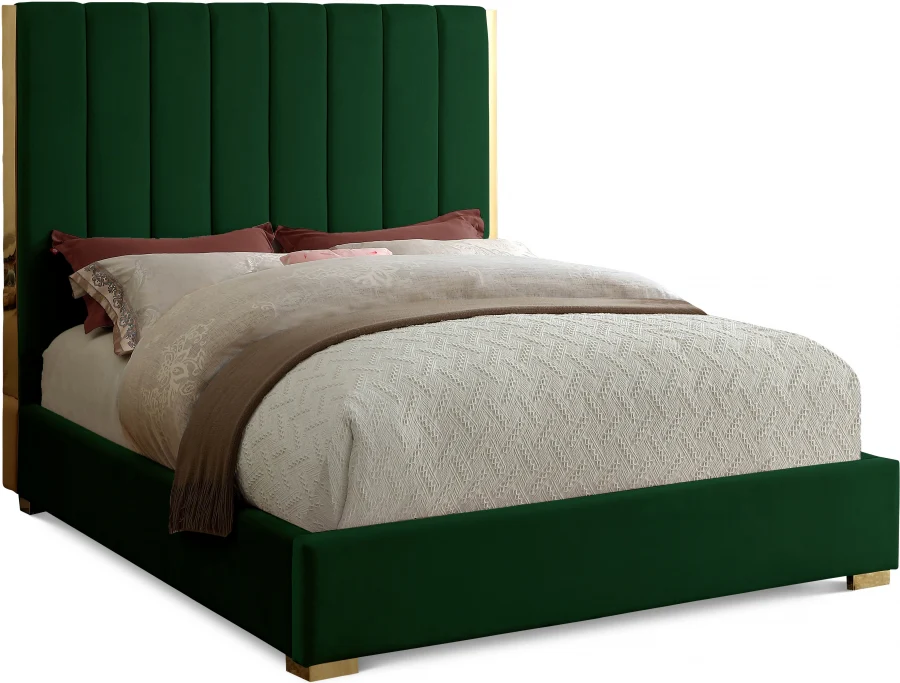 Becca Velvet Upholstered Bed - Image 7