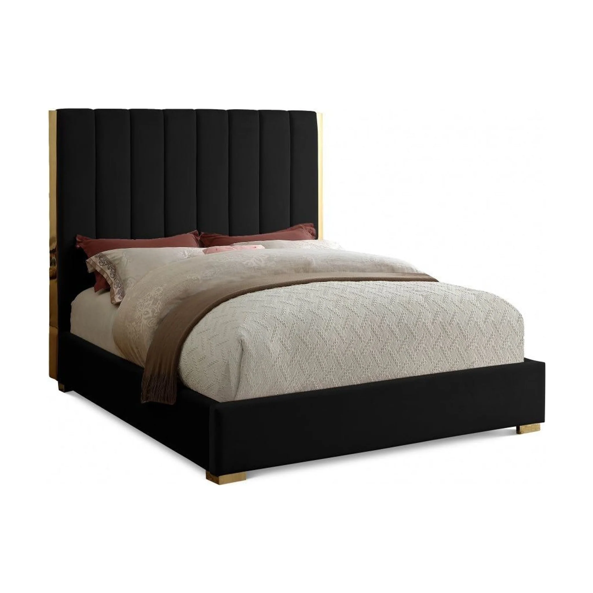 Becca Velvet Upholstered Bed - Image 9