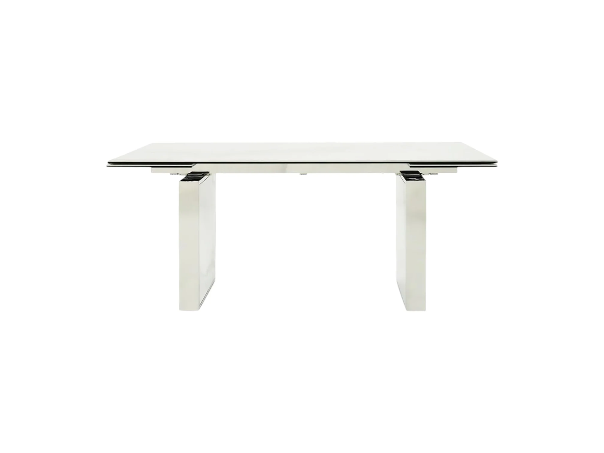 Bedford Motorized White Marble-Look Ceramic Dining Table - Image 5