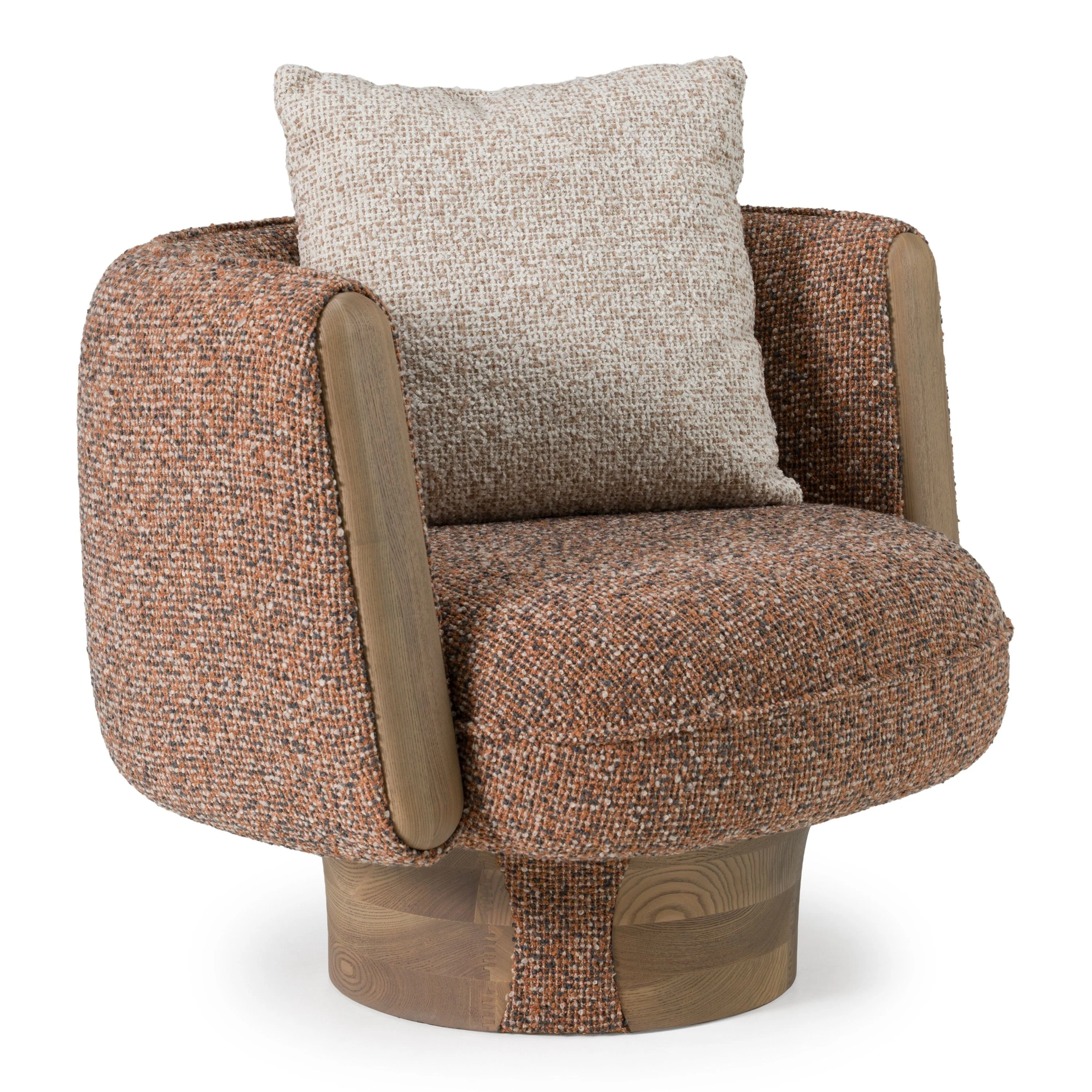 Bellarno Multicolored Boucle Fabric + Ash Accent chair - Image 2