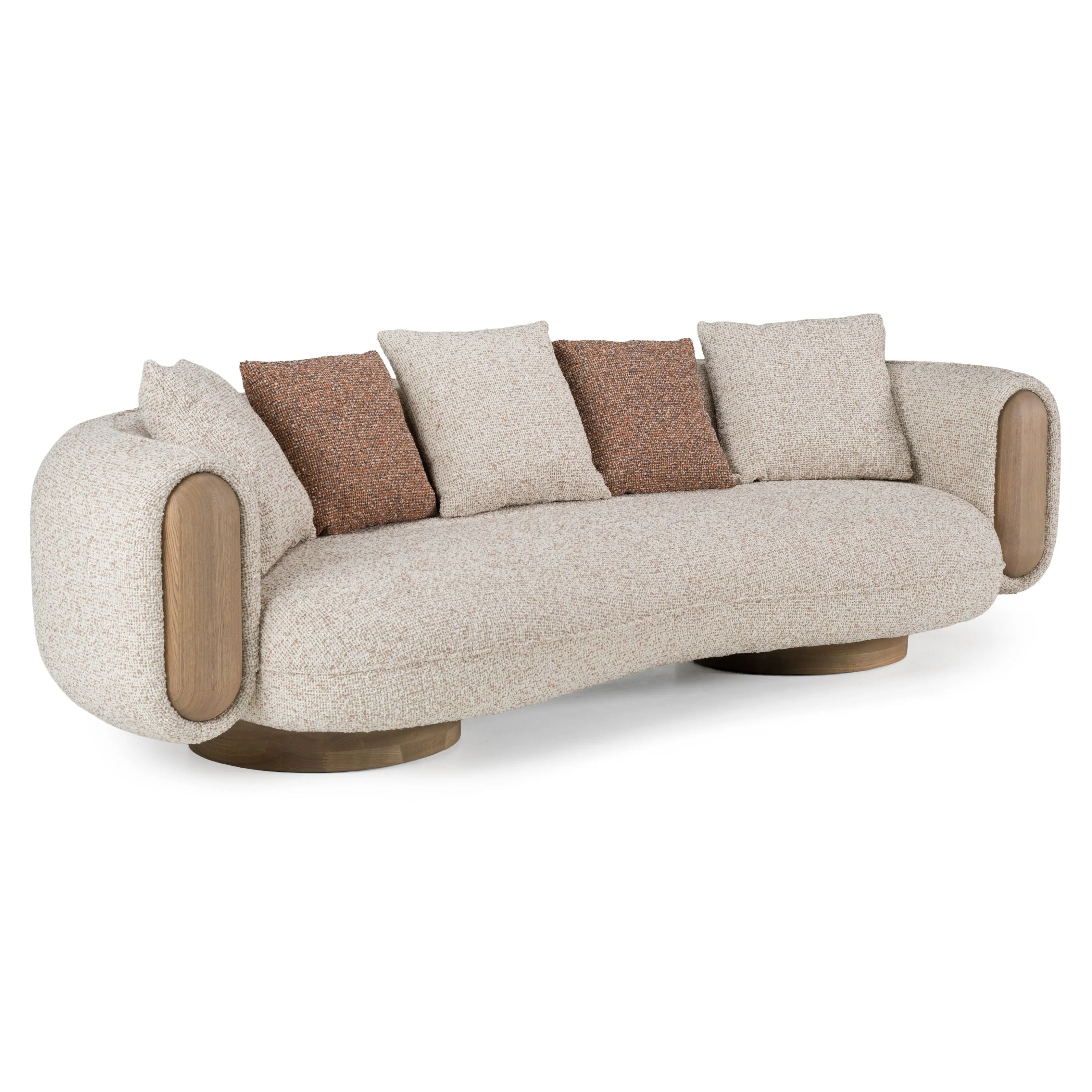 Bellarno Multicolored Boucle Fabric + Ash Sofa - Image 6