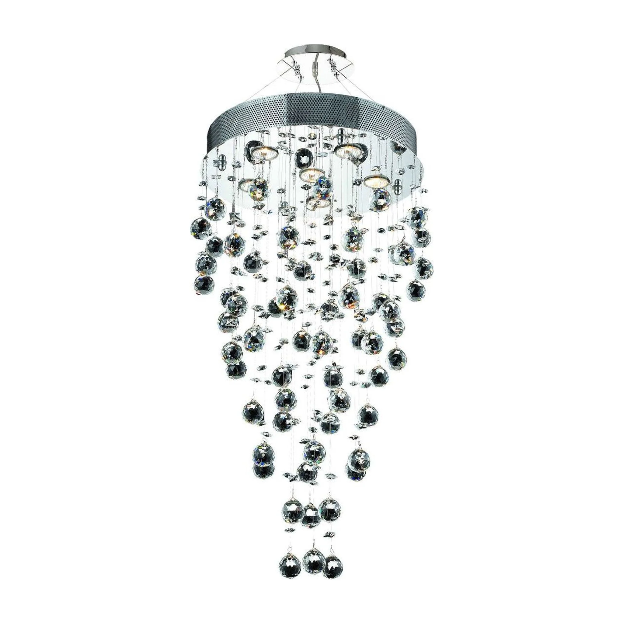 Belvedere Pendant 6 Light 18 Inch Chrome Dining Chandelier Ceiling Light In Gu10, Royal Cut