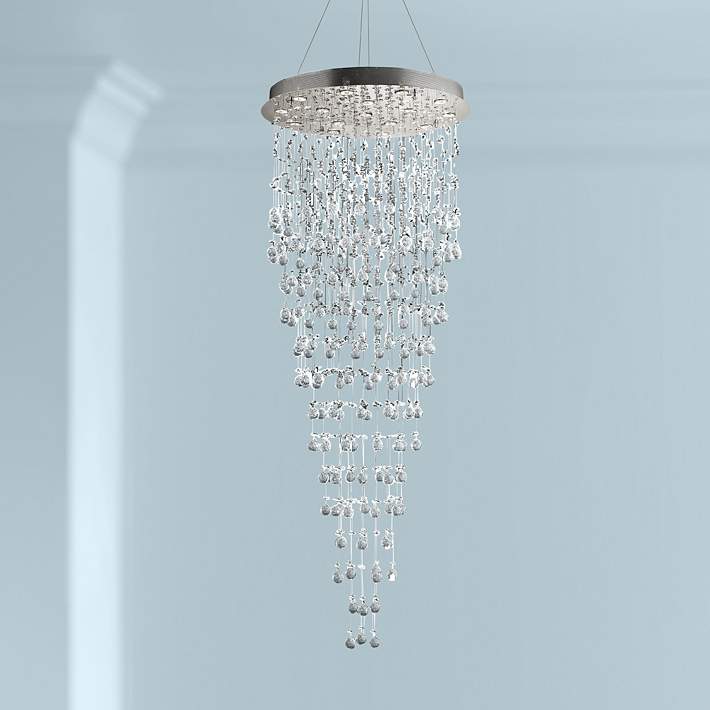 Belvedere Pendant 16 Light 32 Inch Chrome Foyer Ceiling Light In Gu10, Royal Cut - Image 3
