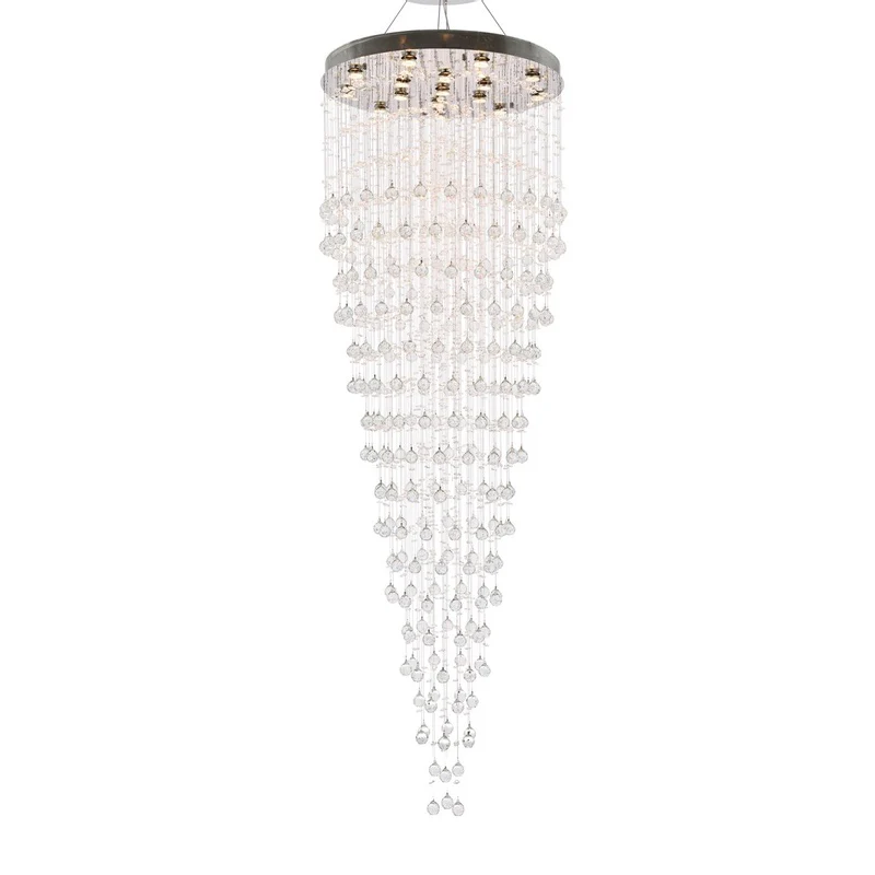 Belvedere Pendant 16 Light 32 Inch Chrome Foyer Ceiling Light In Gu10, Royal Cut - Image 4