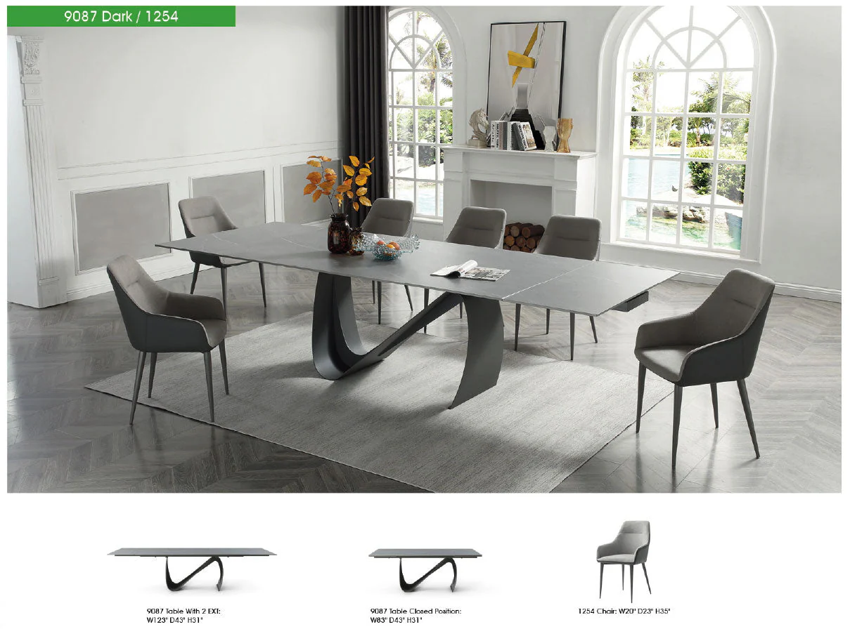 Berlin Extension Ceramic Dining Table Dark Grey - Image 10