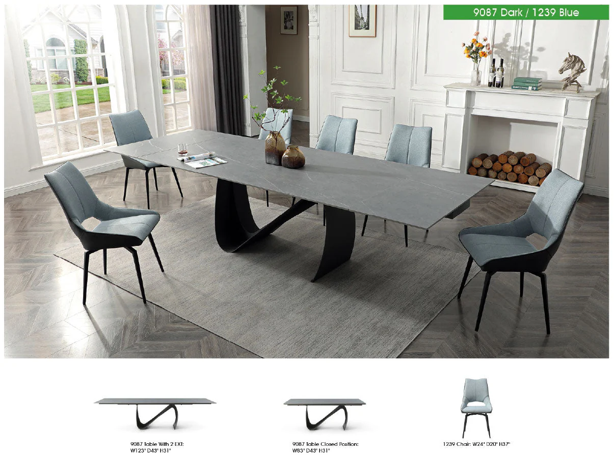 Berlin Extension Ceramic Dining Table Dark Grey - Image 11