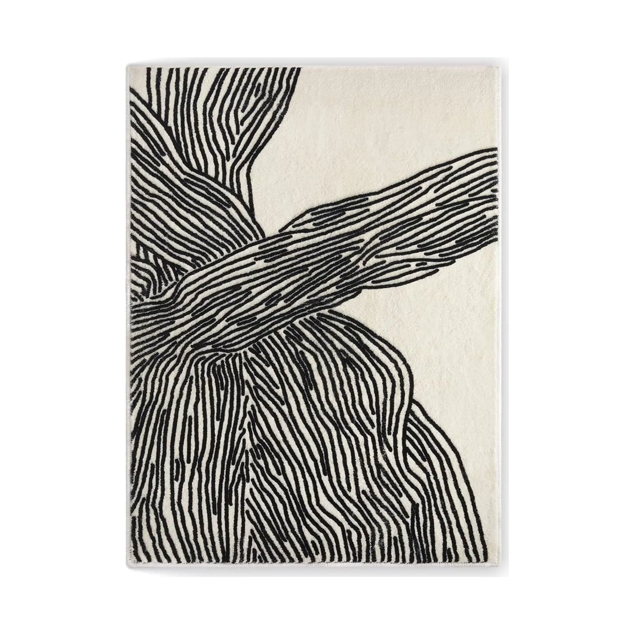 Zara Noir Black And White Abstract Area Rug - Image 10