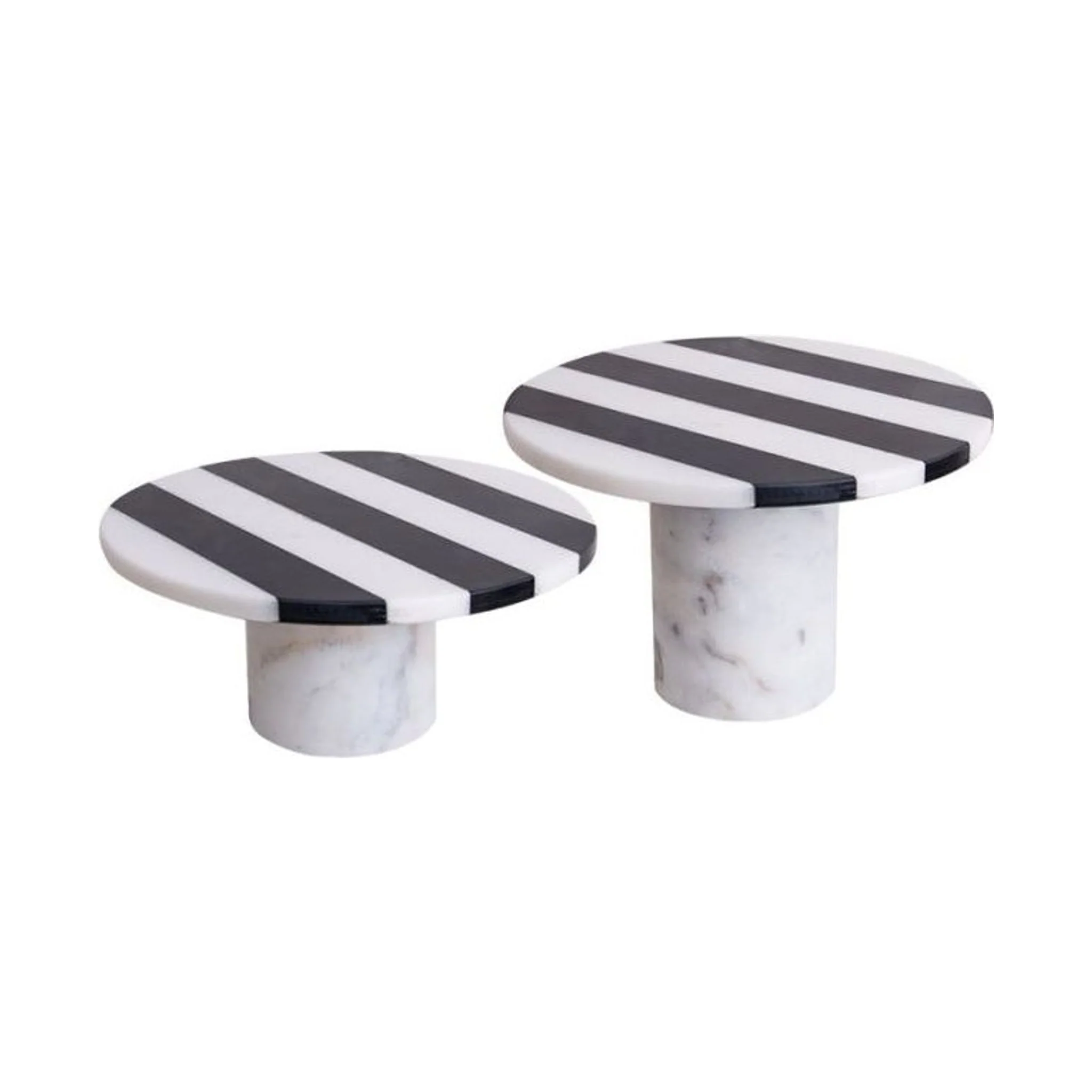 Black And White Striped Marble Cake Stand Large