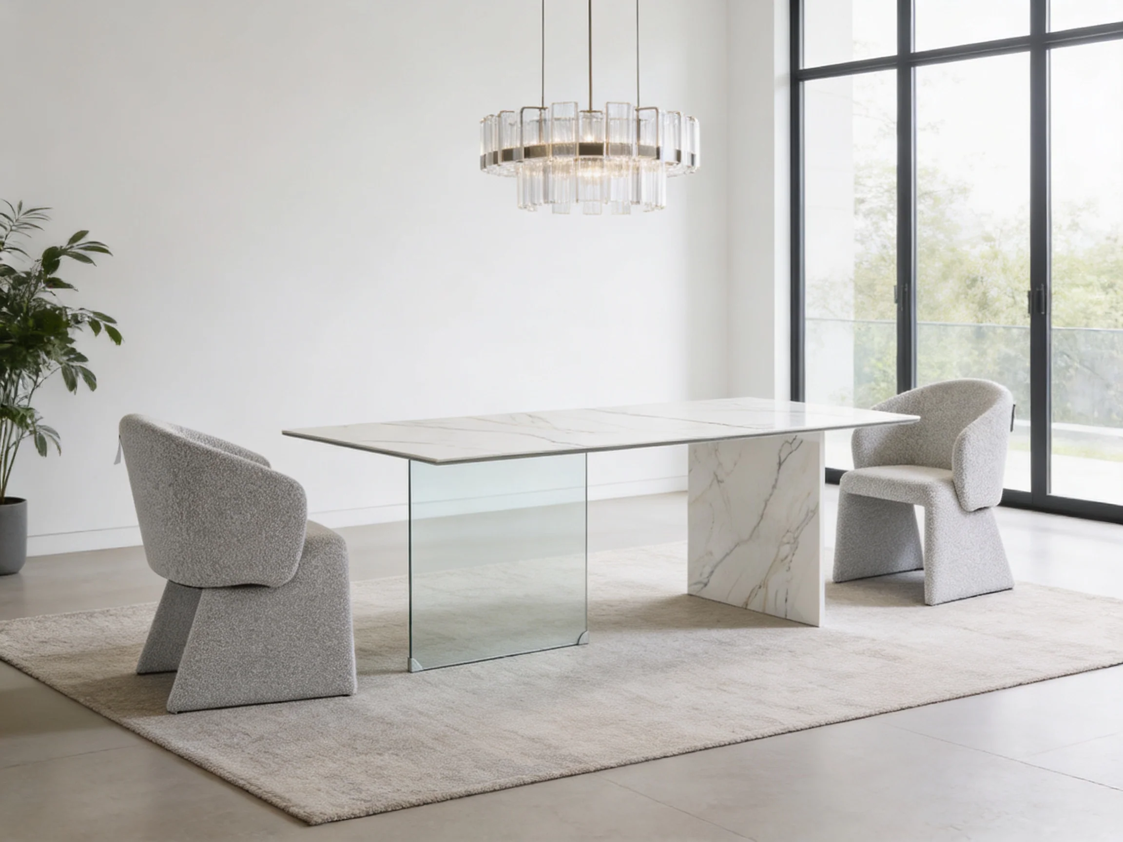Bloxom Ceramic Glass Dining Table - Image 3
