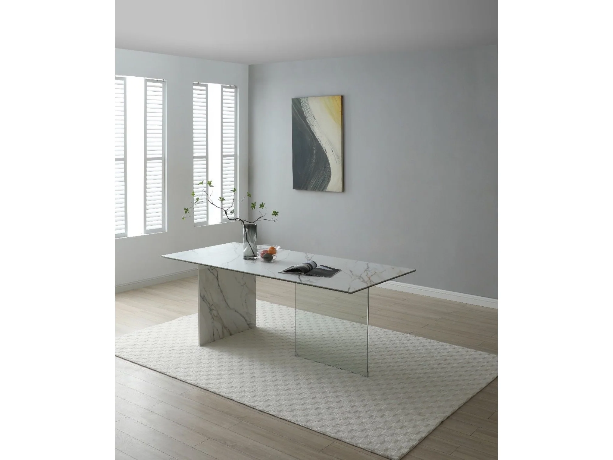Bloxom Ceramic Glass Dining Table - Image 5