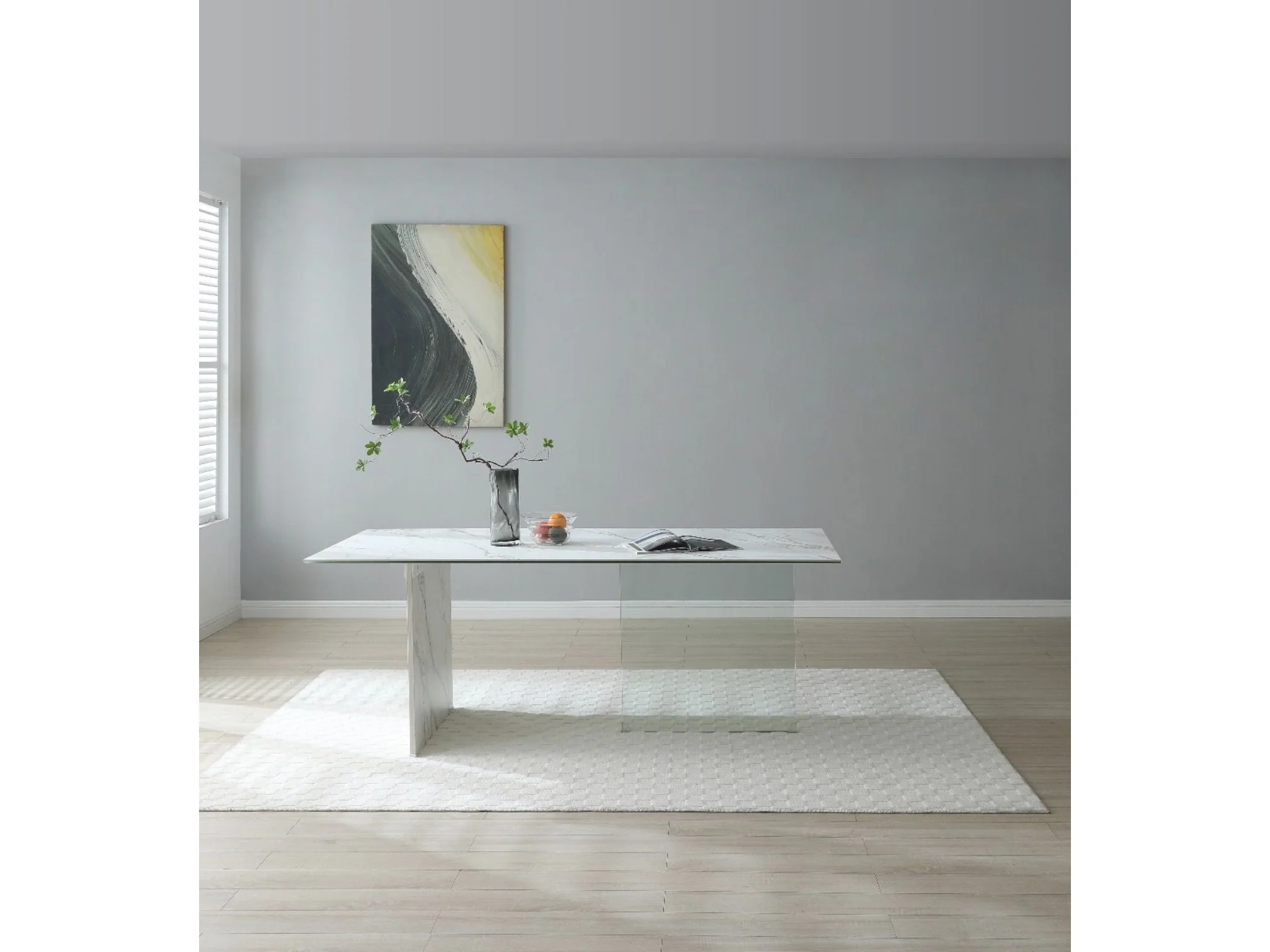 Bloxom Ceramic Glass Dining Table - Image 6