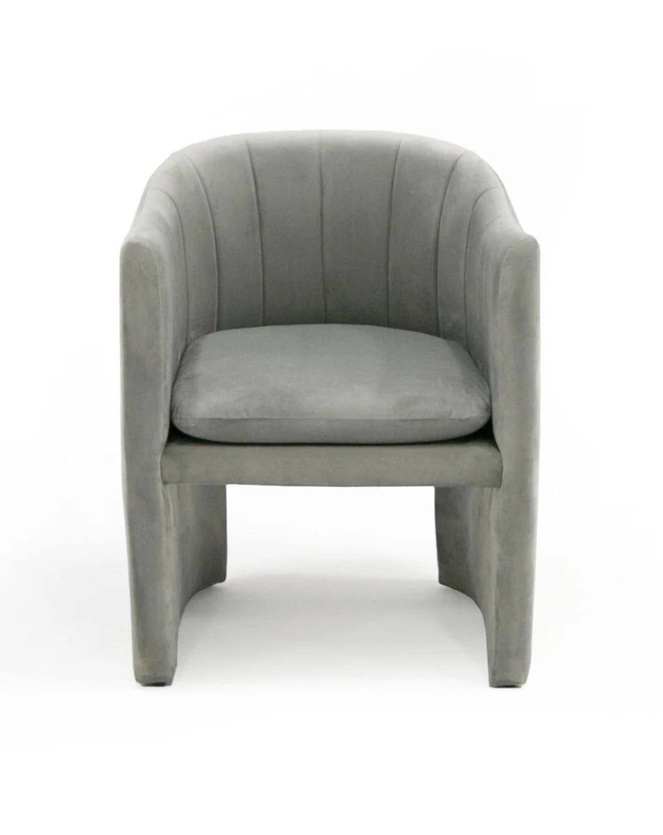 Boutique Modern Grey Fabric Dining Chair - Image 3