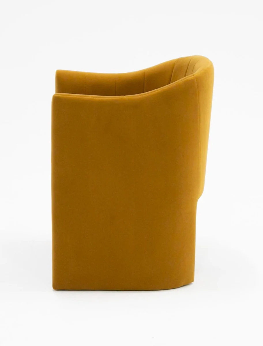Boutique Modern Mustard Orange Fabric Dining Chair - Image 4