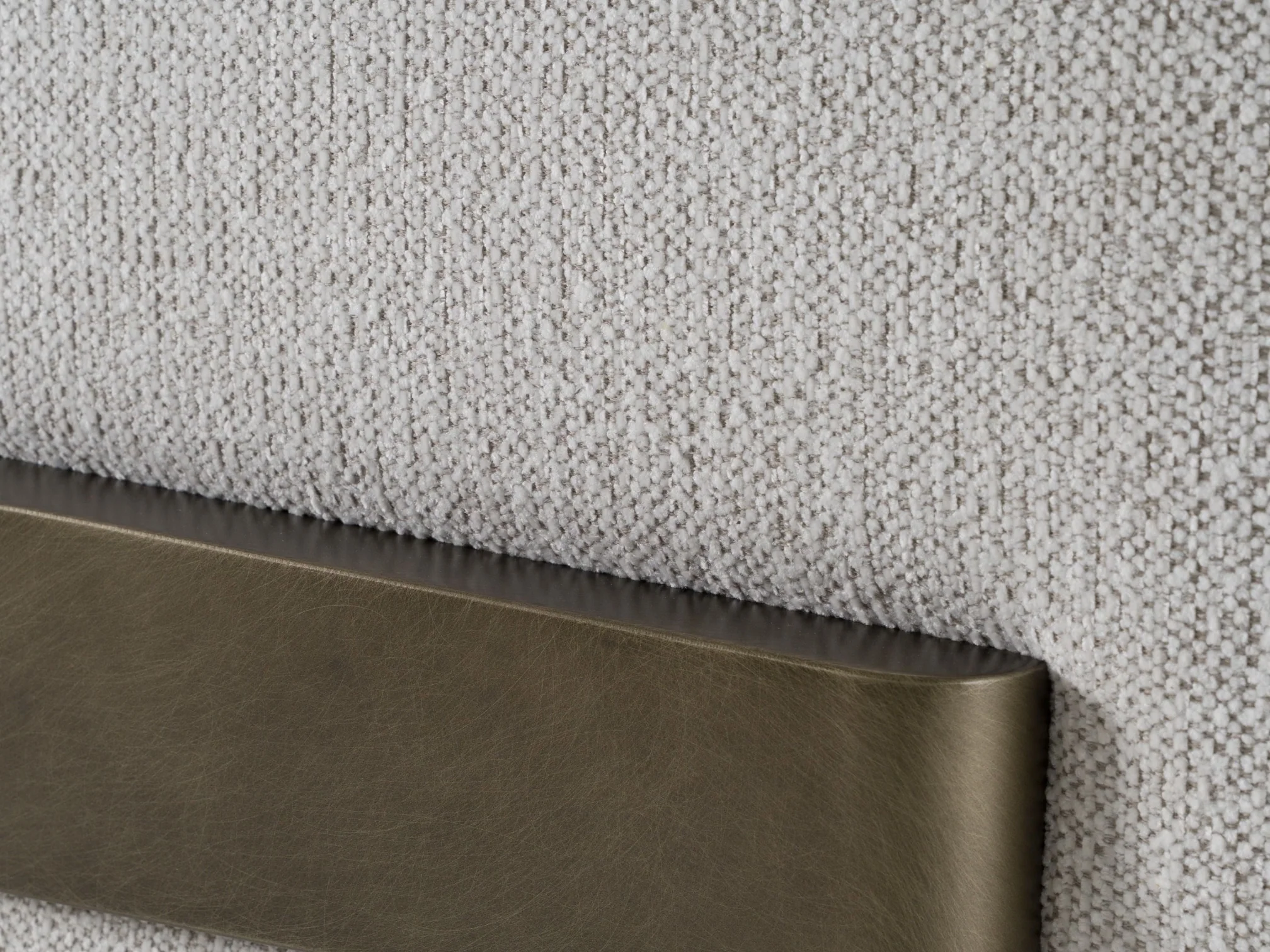 Bravura Contemporary Off-White Fabric + Antique Brass Chair - Image 6