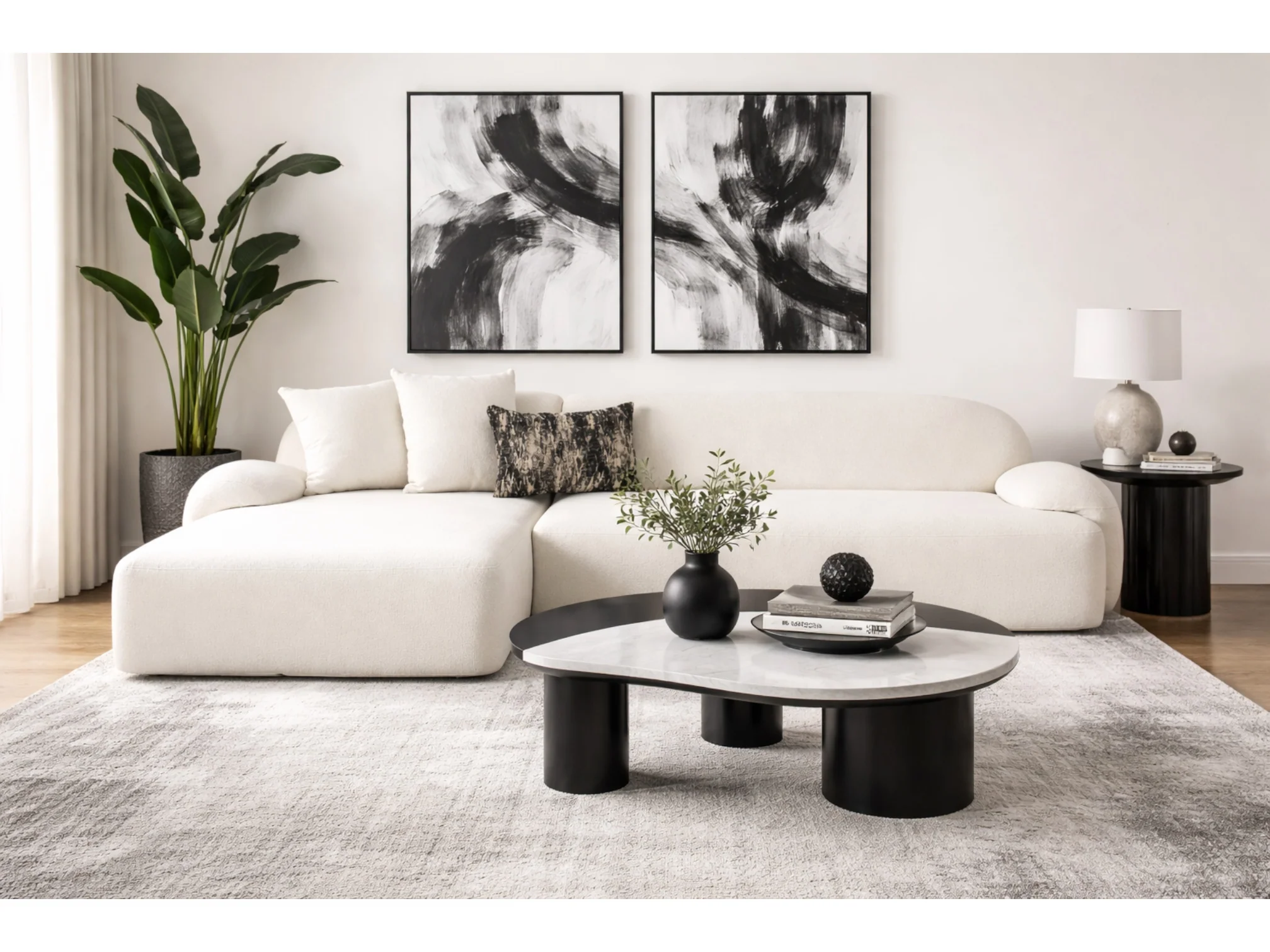 Brook Marble & Wood Coffee Table - Image 3