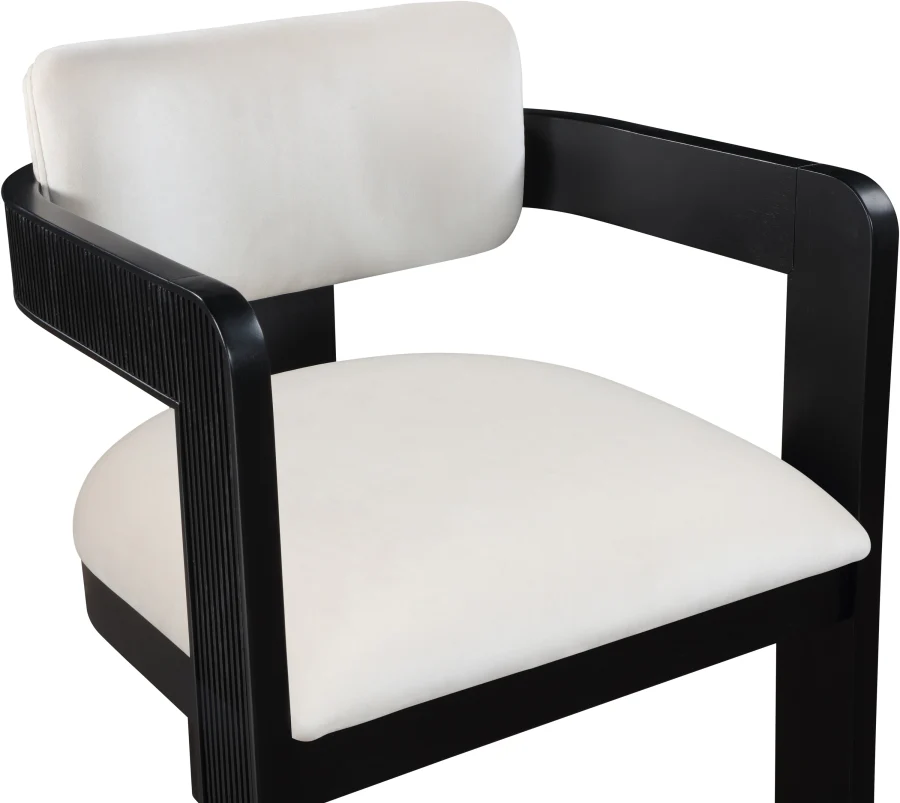 Capri Ivory Velvet Upholstered Dining Chair – Black Frame (Set Of 2) - Image 9