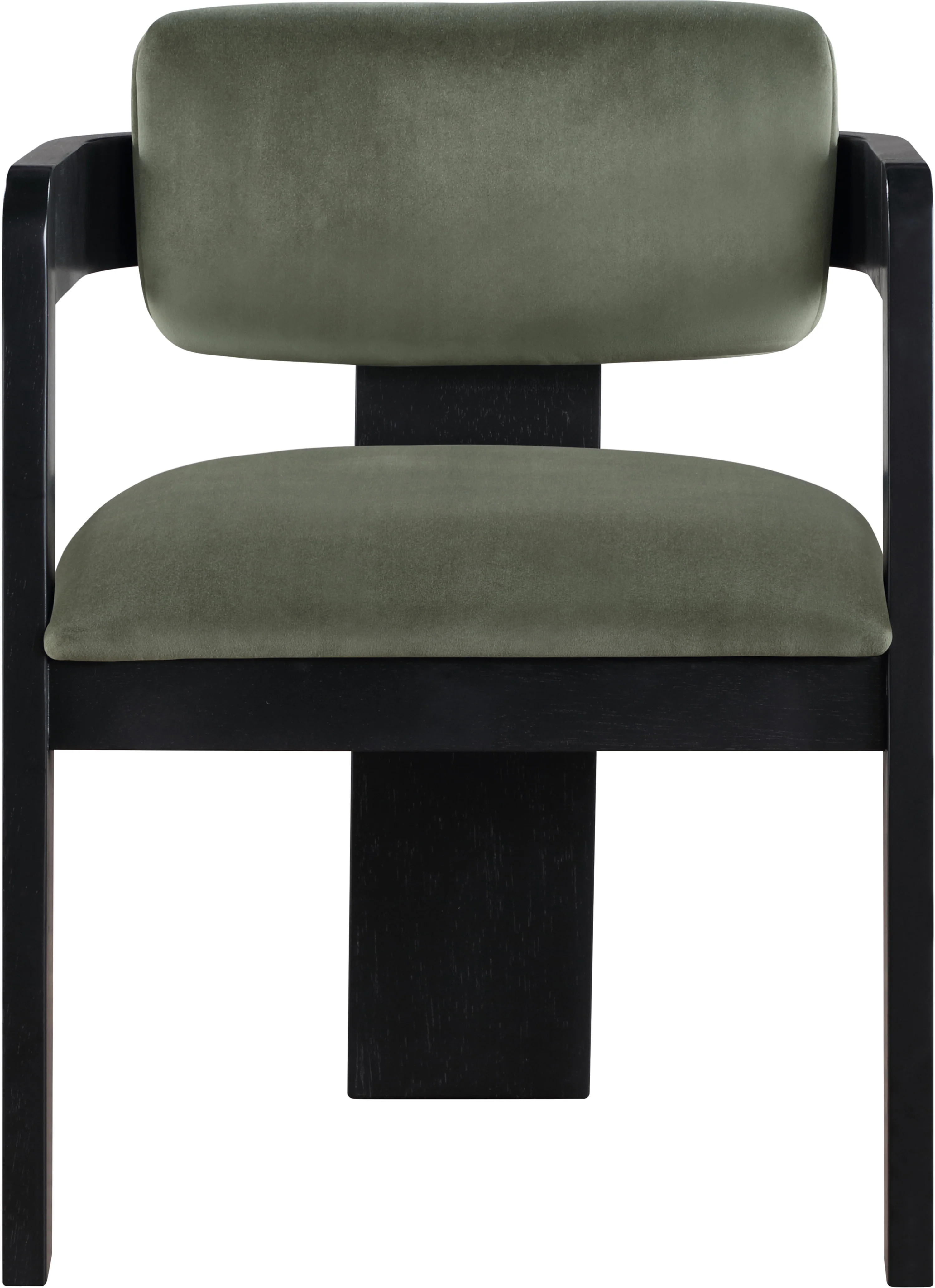 Capri Sage Olive Green Velvet Upholstered Dining Chair – Black Frame (Set Of 2) - Image 6
