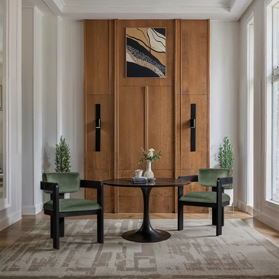 Capri Sage Olive Green Velvet Upholstered Dining Chair – Black Frame (Set Of 2) - Image 9