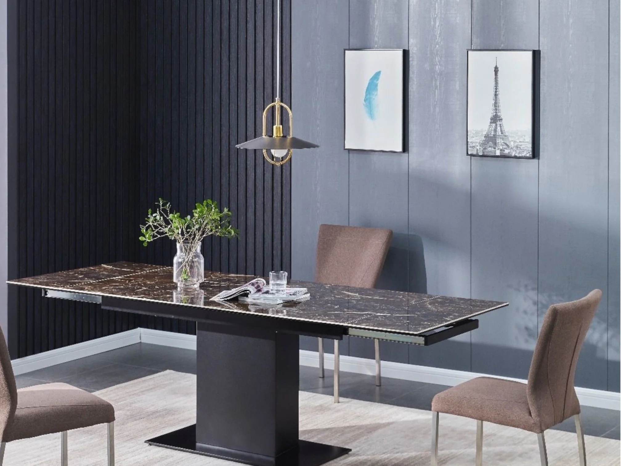 Capron Motorized Extendable Ceramic Dining Table - Image 6