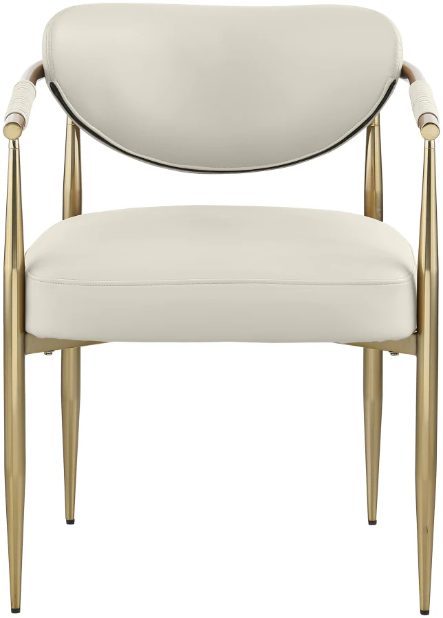 Caspian Vegan Leather Upholstered Dining Chair - Set Of 2 Gold - Image 21