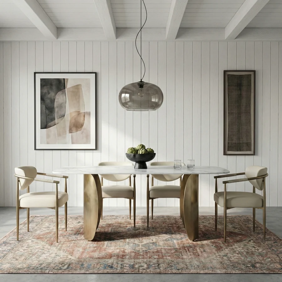 Caspian Vegan Leather Upholstered Dining Chair - Set Of 2 Gold - Image 23