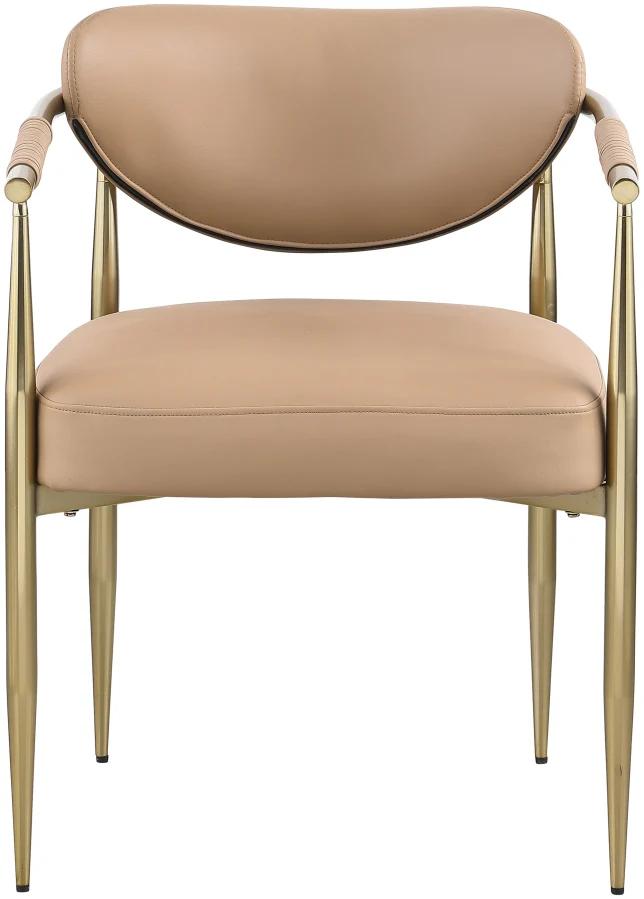 Caspian Vegan Leather Upholstered Dining Chair - Set Of 2 Gold - Image 32
