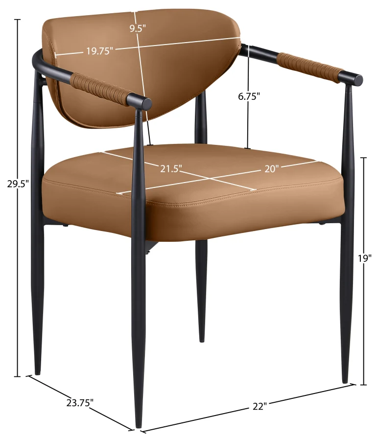 Set Of 2 - Caspian Vegan Leather Upholstered Dining Chair - Black - Image 17