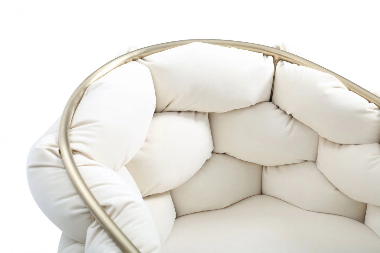 Cinzia Off White Velvet/Brushed Brass Dining Chair - Image 3