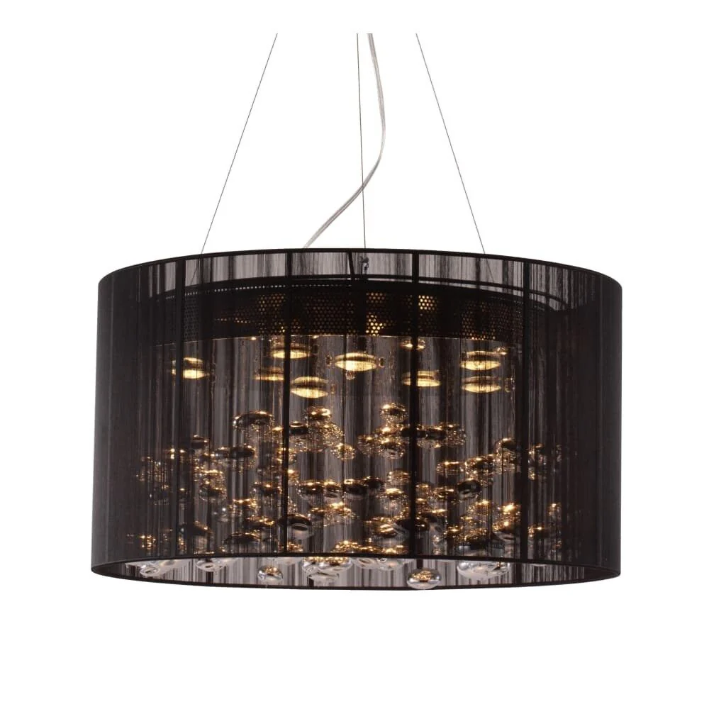 Dahlia Pendant Cylinder Shade - Black - Image 4