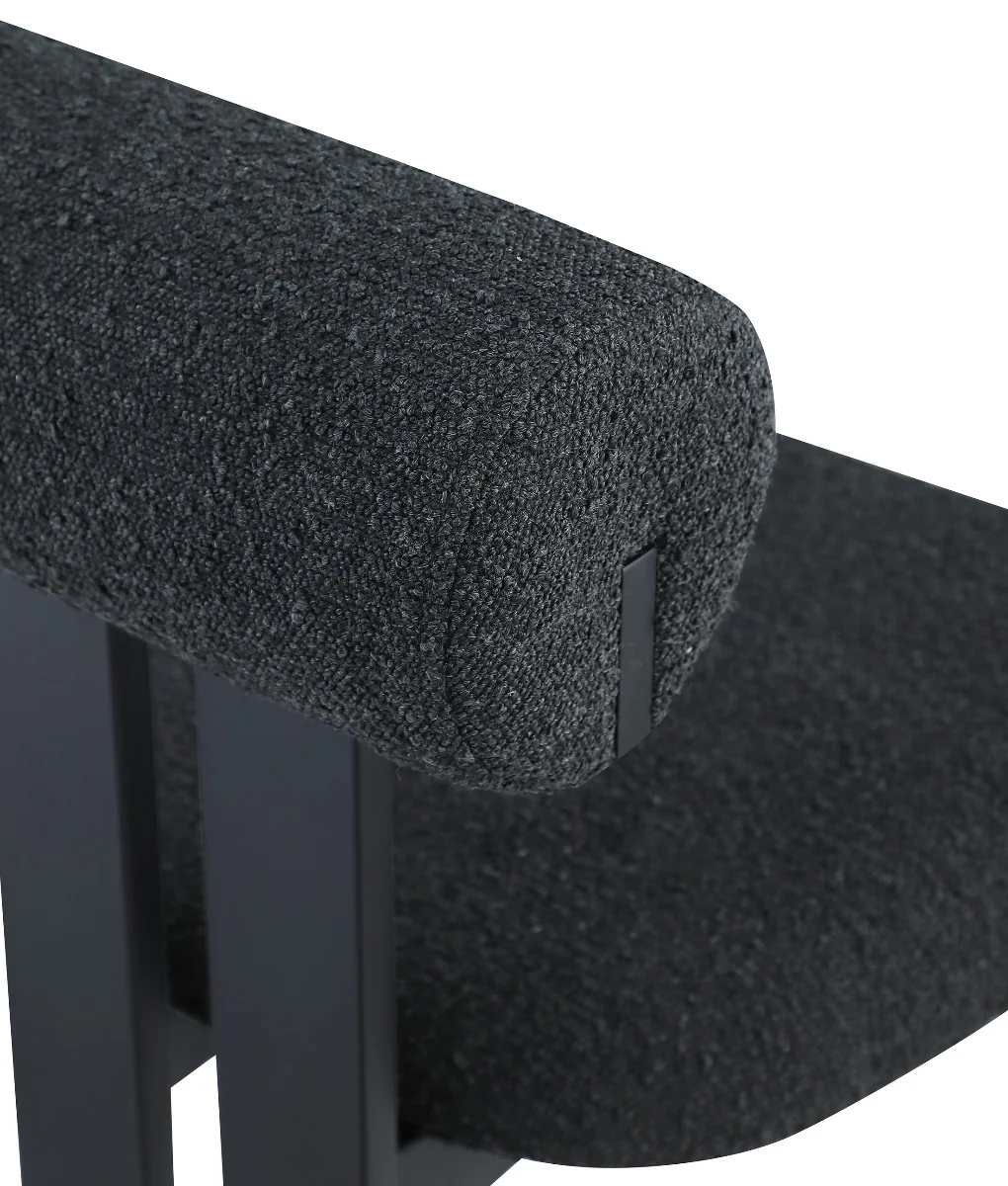 Dalia Black Boucle Fabric Dining Chair - Set Of 2 - Image 7