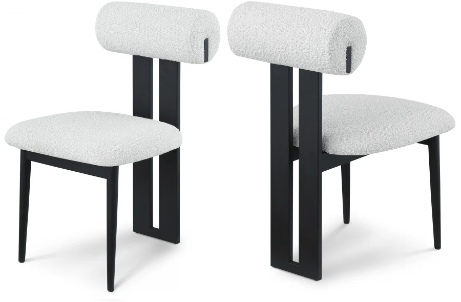 Dalia Cream Boucle Fabric Dining Chair - Set Of 2 - Image 2