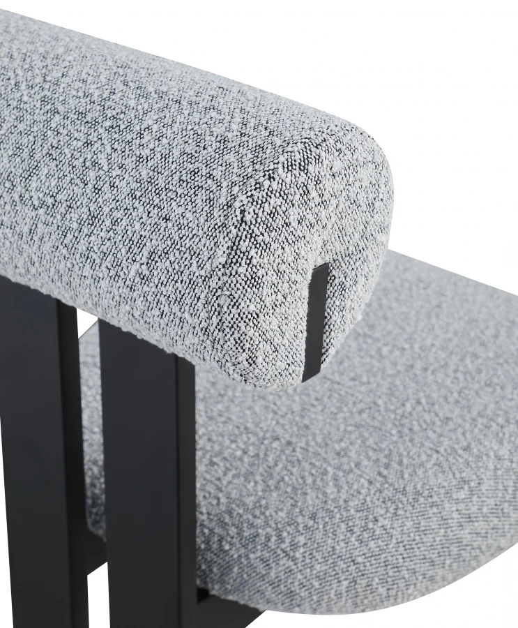 Dalia Grey Boucle Fabric Dining Chair - Set Of 2 - Image 7