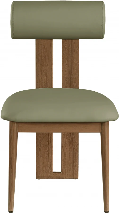 Dalia Vegan Leather Walnut Dining Chair Set Of 2 - Image 5