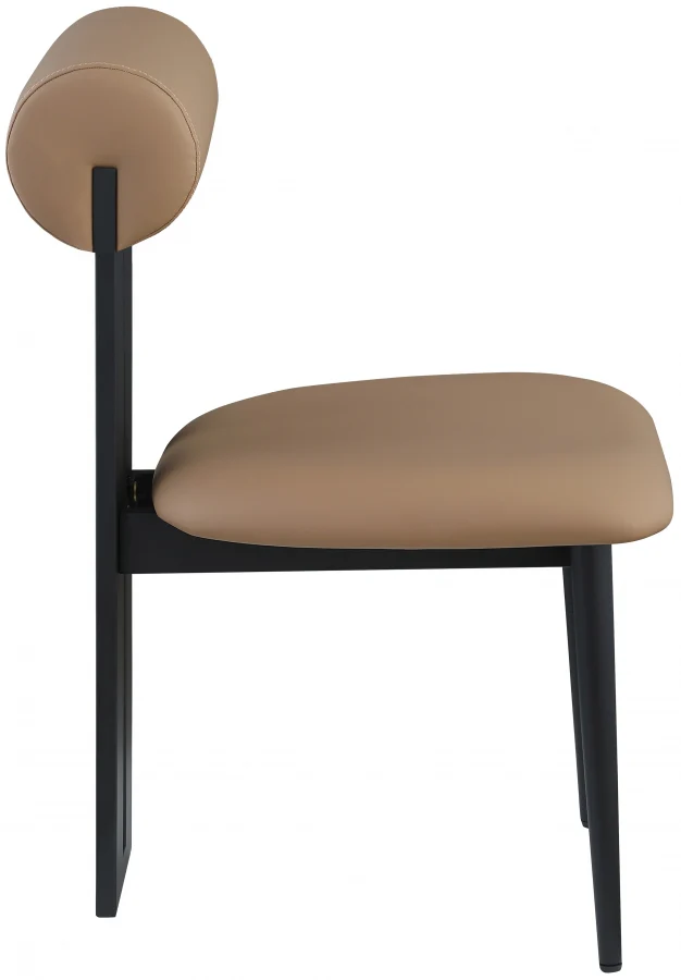 Dalia Vegan Tan Leather Dining Chair Set Of 2 - Image 5