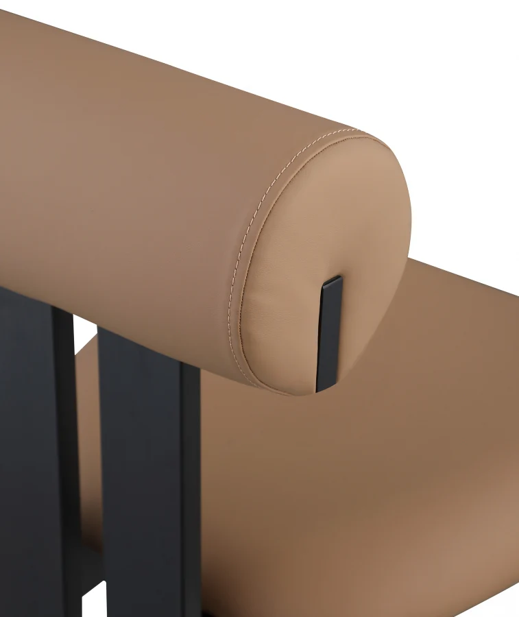Dalia Vegan Tan Leather Dining Chair Set Of 2 - Image 6