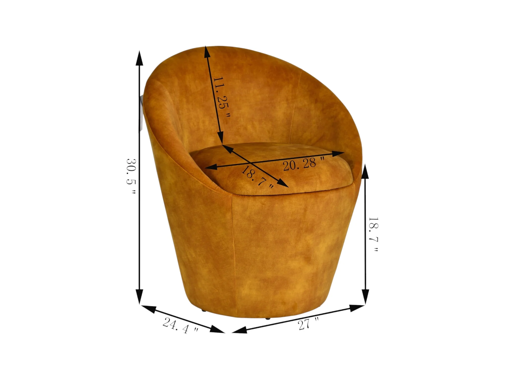 Elara Performance Saffron Velvet Dining Chair - Image 8