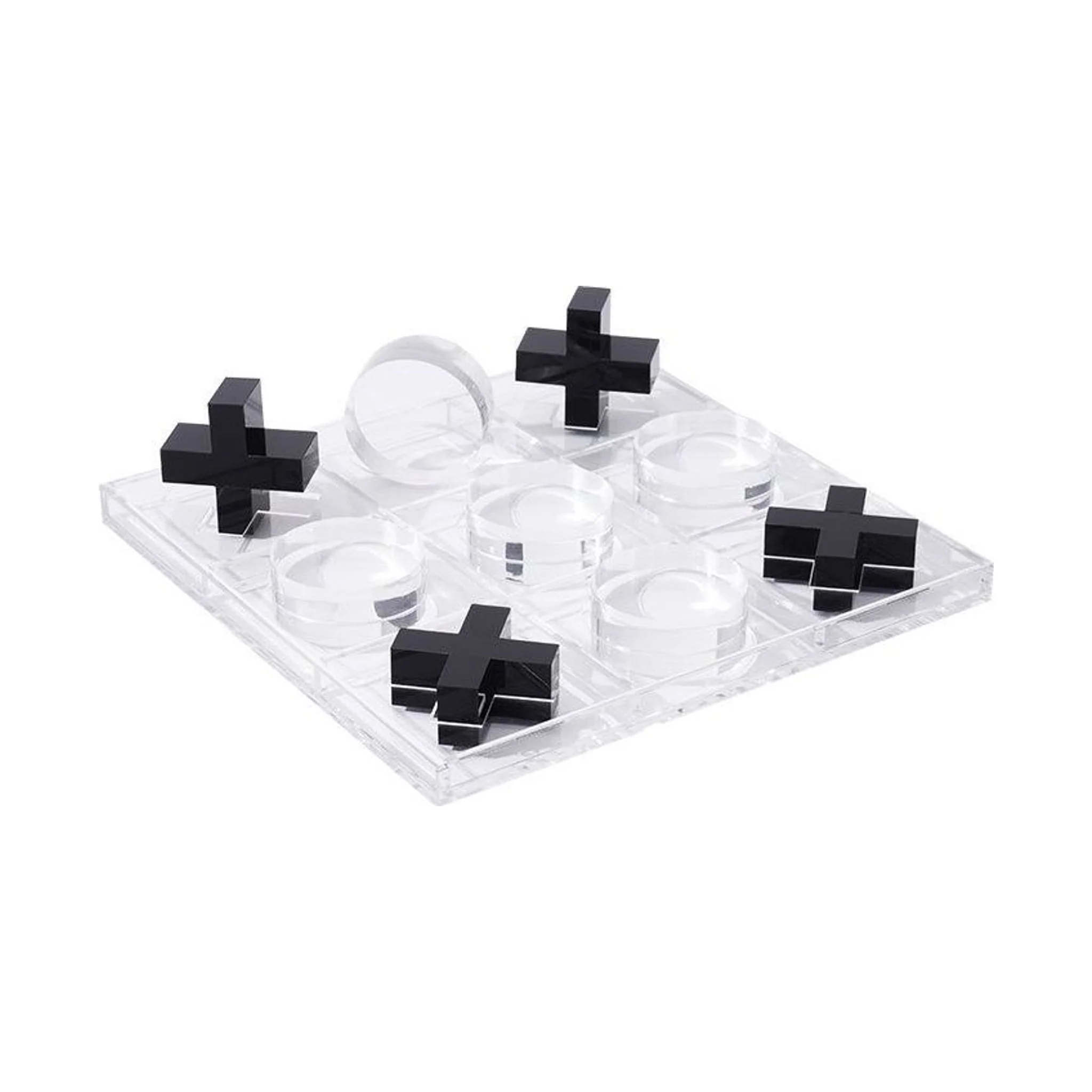 Embedded Clear Luxury Black X And Os Tic Tac Toe Game Acrylic