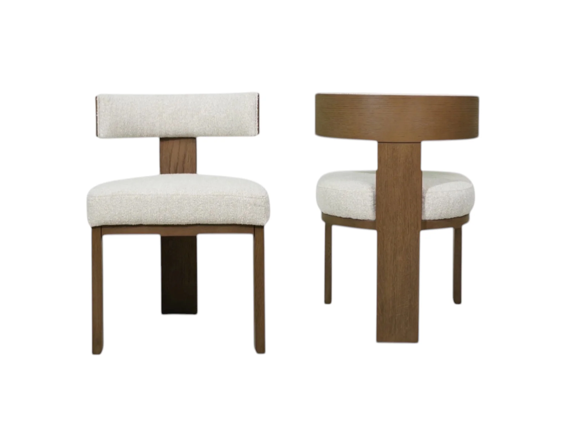 Embrace Sand Upholstered dining chair with walnut base (Set of 2) - Image 6