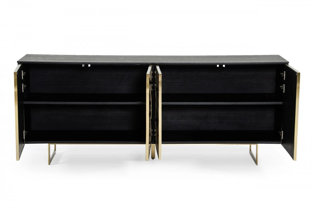 Enza Modern Black Oak & Champagne Gold Buffet - Image 3