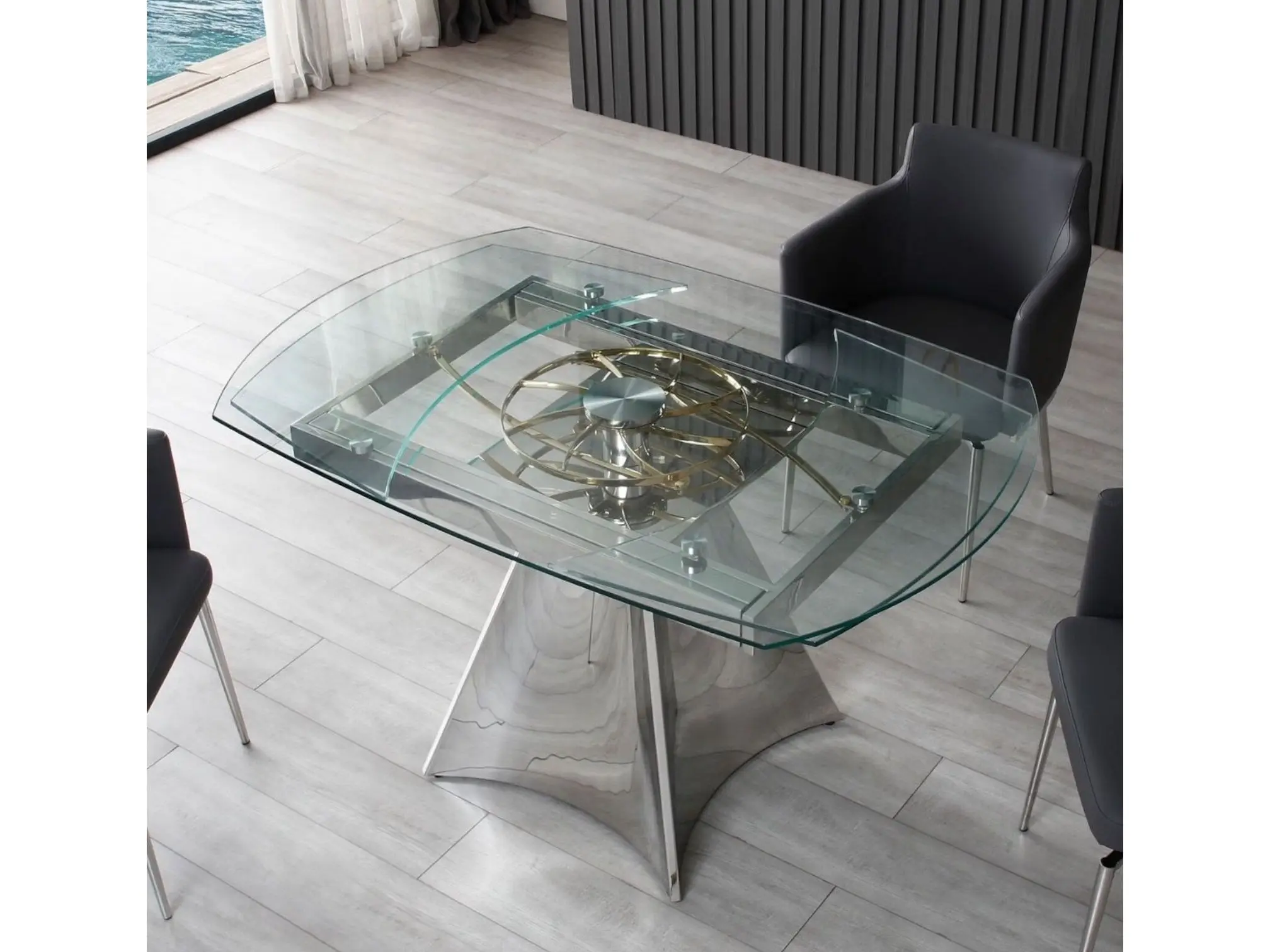 Equinox Extendable Glass Dining Table - Image 4