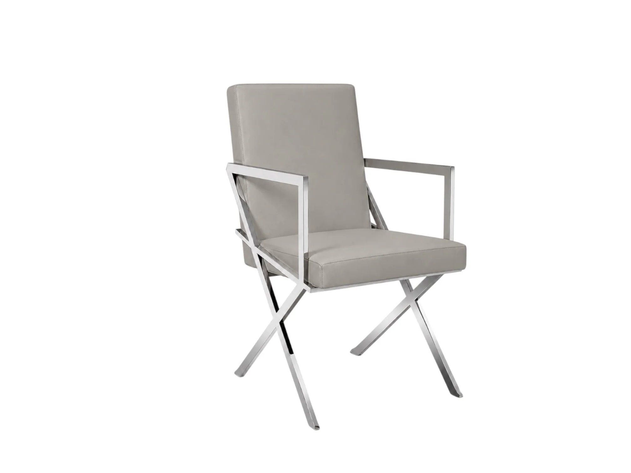 Exmore Grey Leather Dining Armchair - Image 2