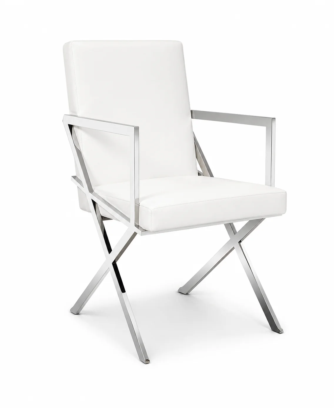 Exmore White Leather Dining Armchair - Image 2