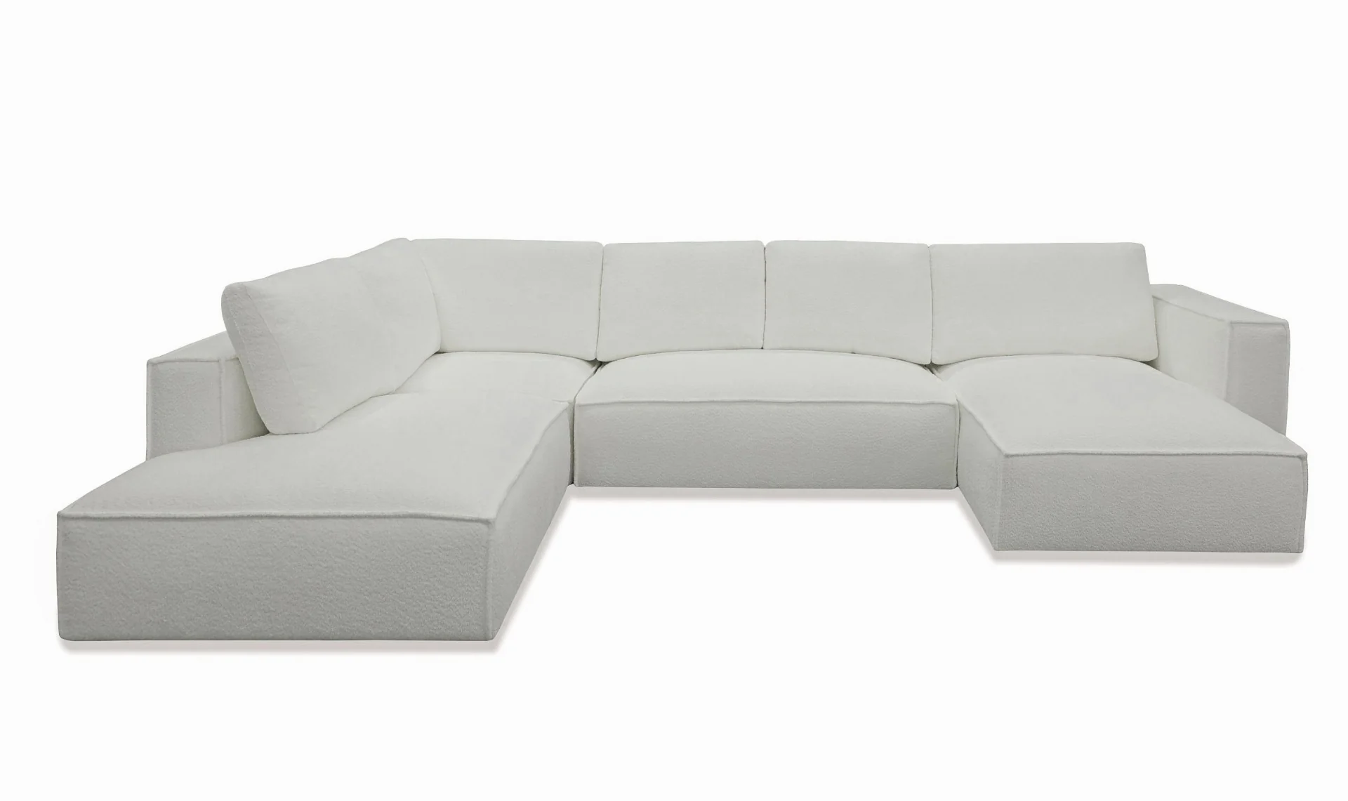 Fabienne Modern White Fabric Modular Sectional Sofa W/ Right Facing Chaise - Image 2