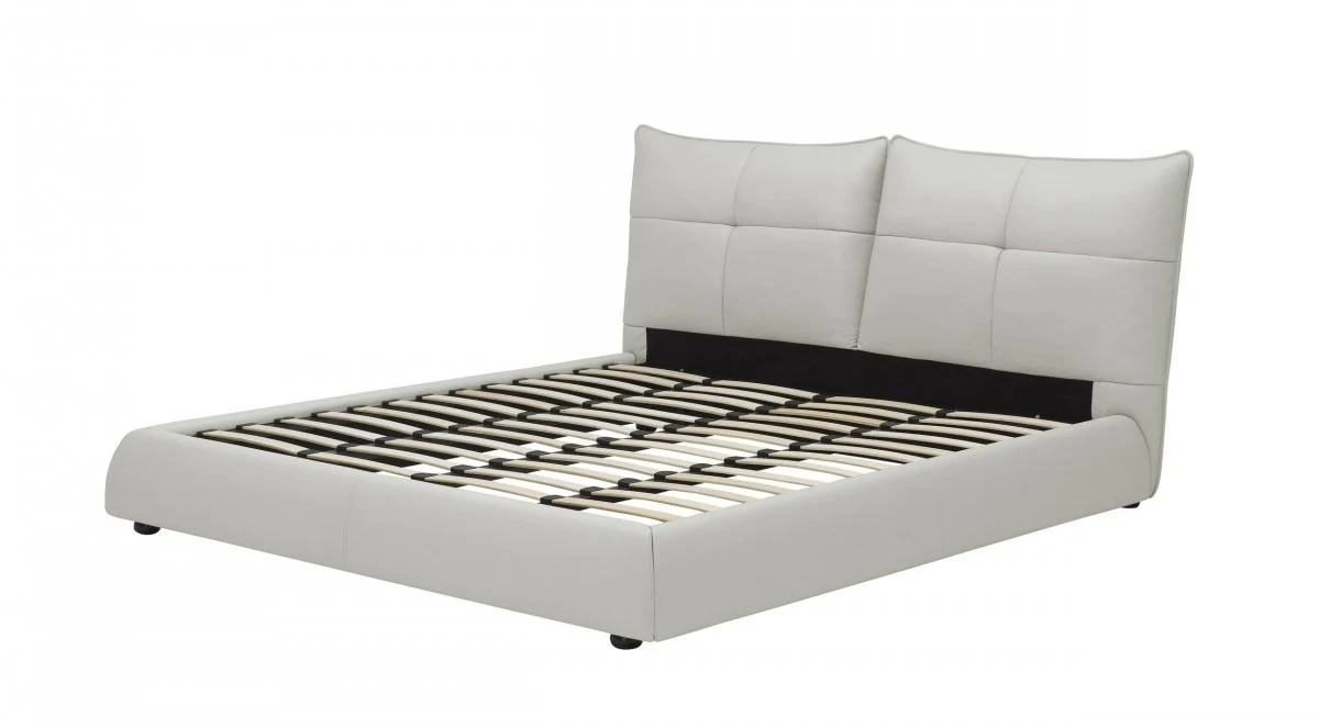 Fabio Modern White Leather Bed - Image 3