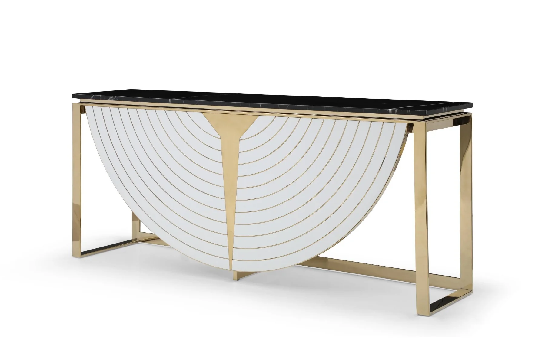 Favo - Gold + Marble Console Table - Image 3