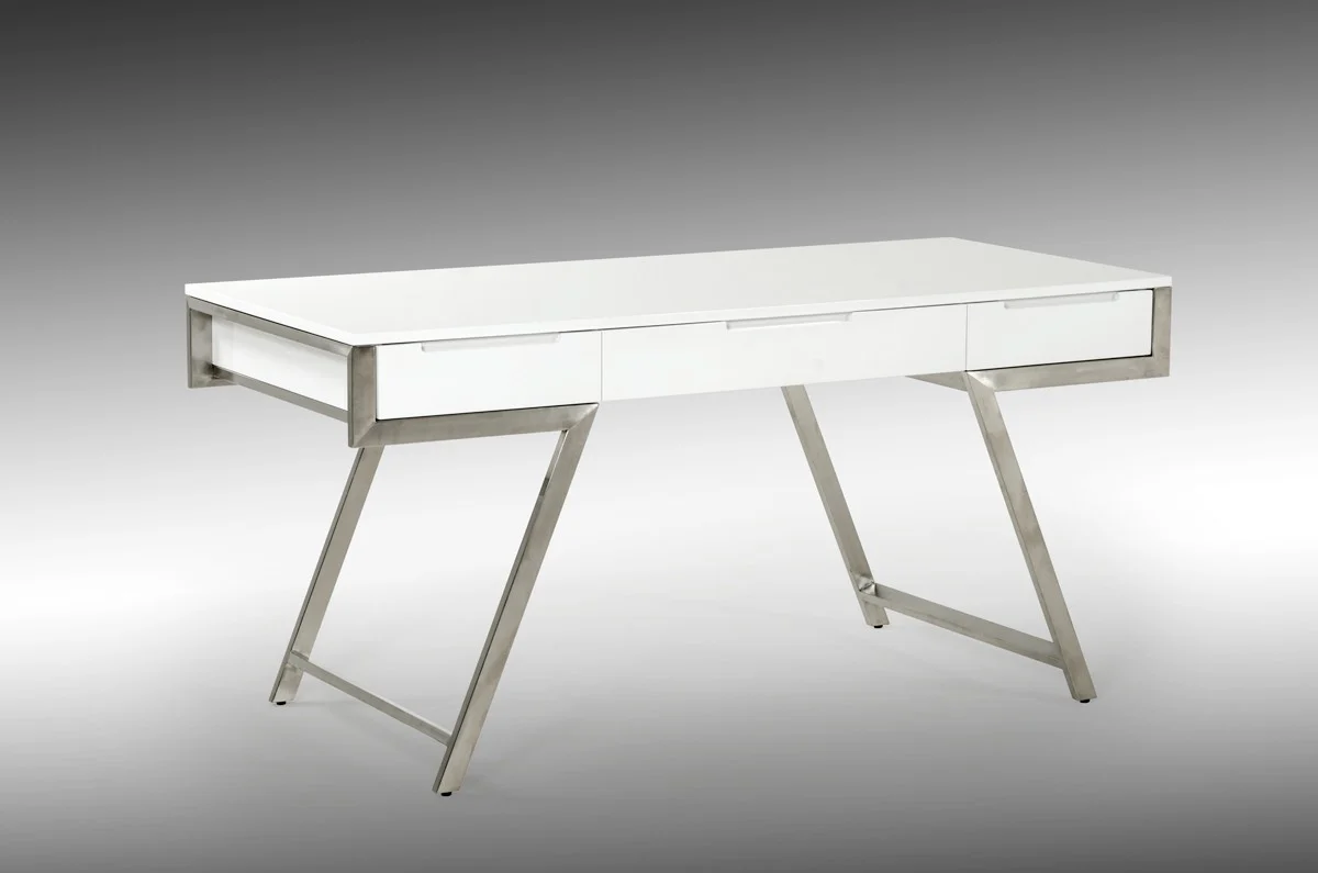 Fayette Modern White Gloss Desk - Image 4