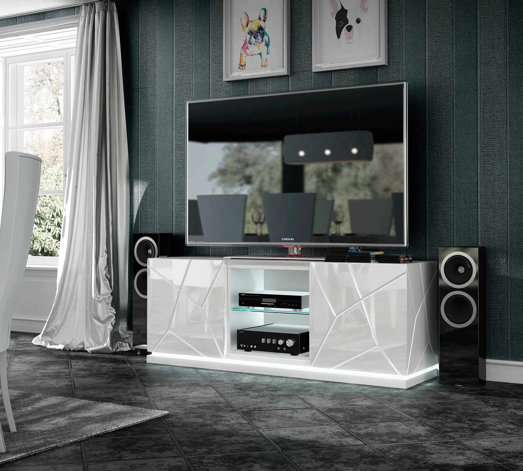 Mikonos Tv Unit W/Light - Image 3