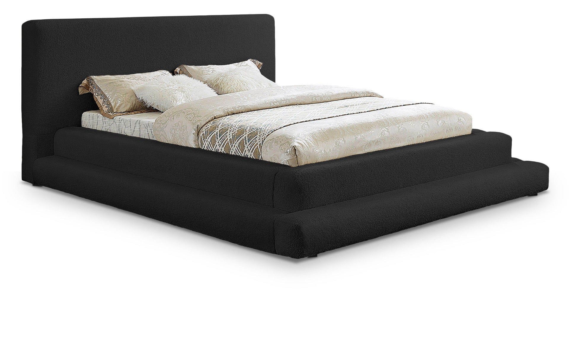 Finland Boucle Fabric Bed Cream - Image 17