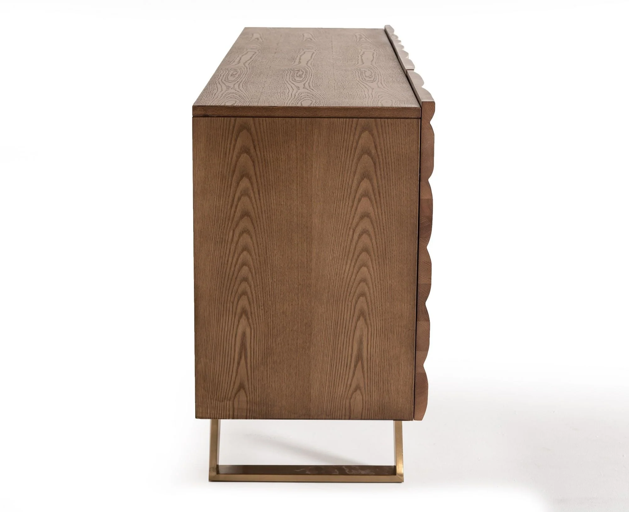 Finland Mid - Century Walnut & Gold Buffet - Image 5