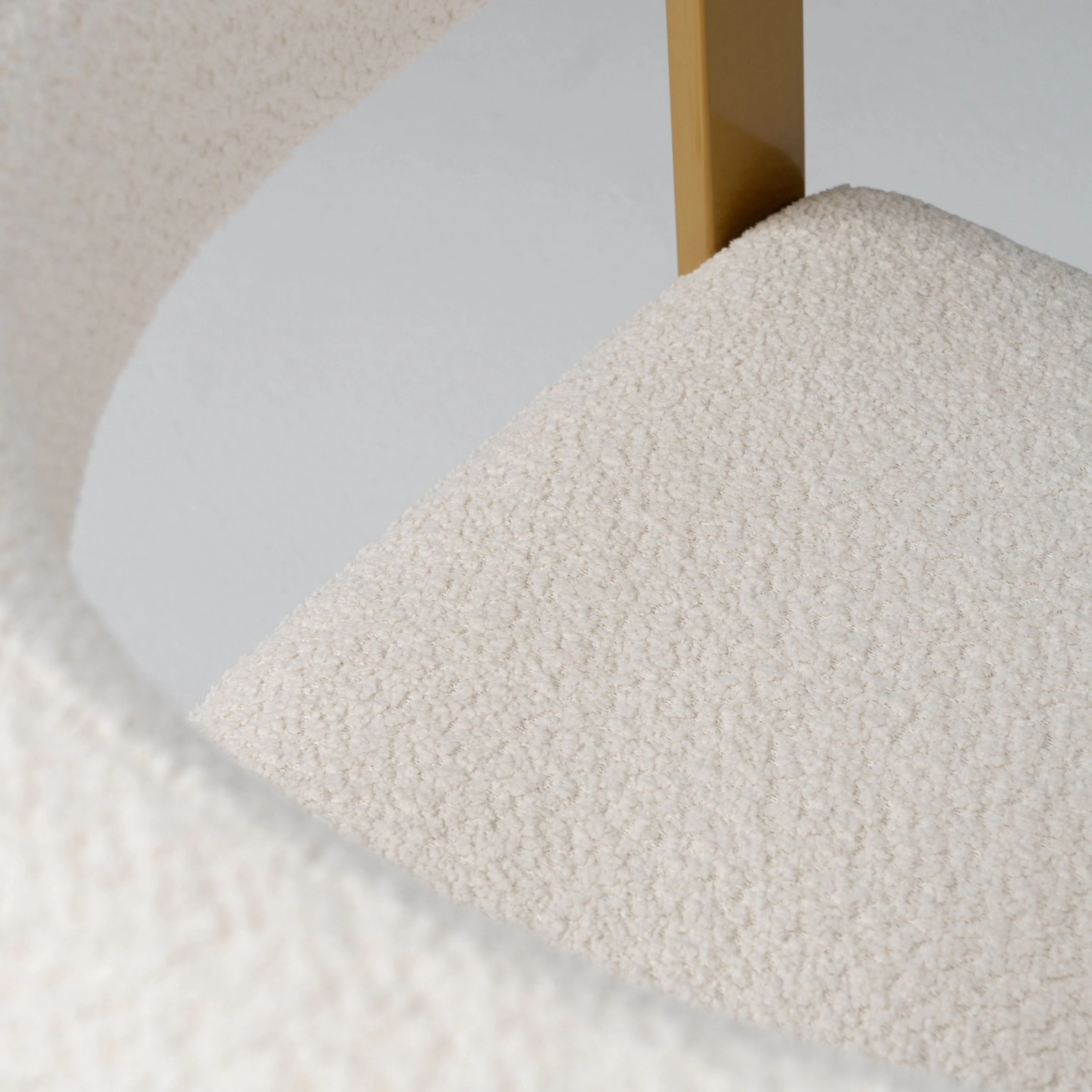Finley Modern Beige Sherpa & Gold Dining Chair - Image 9